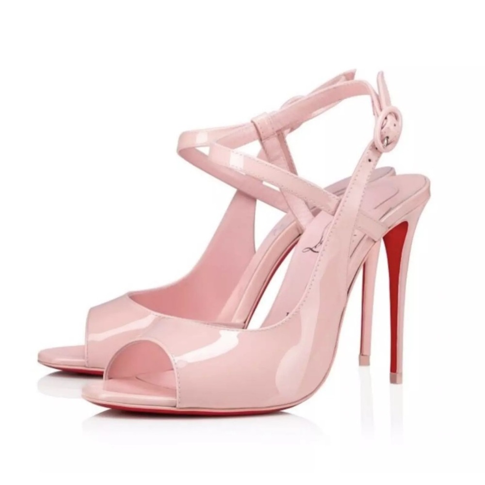 Christian Louboutin So Jenlove 100 Leather Stiletto Heels Women 37.5 Pink Luxury - Picture 3 of 12